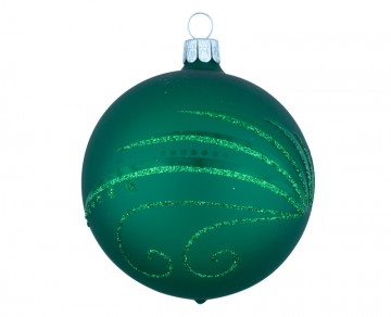Vánoční koule zelená tmavá, spirálka