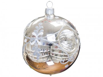Vánoční koule stříbrná, ornament