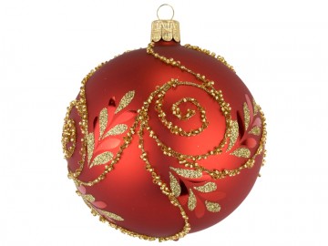 Vánoční koule červená, ornament